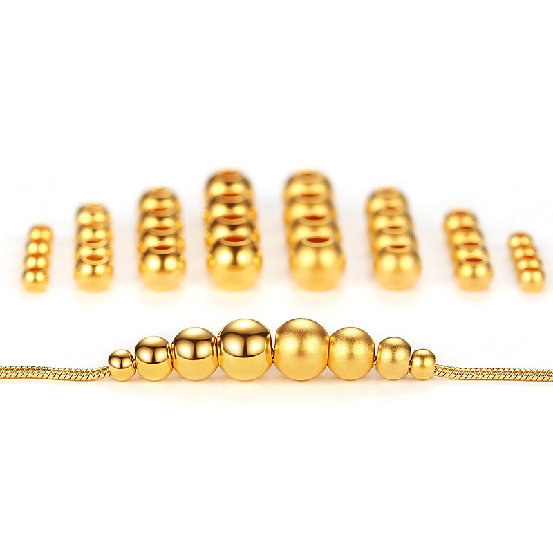 Pure Gold 999 Transfer Bead Bracelet Women's Bracelet DIY Accessories Jewelry Gold Beads Jewelry Water Shell Gold Jewelry Wholesale Model