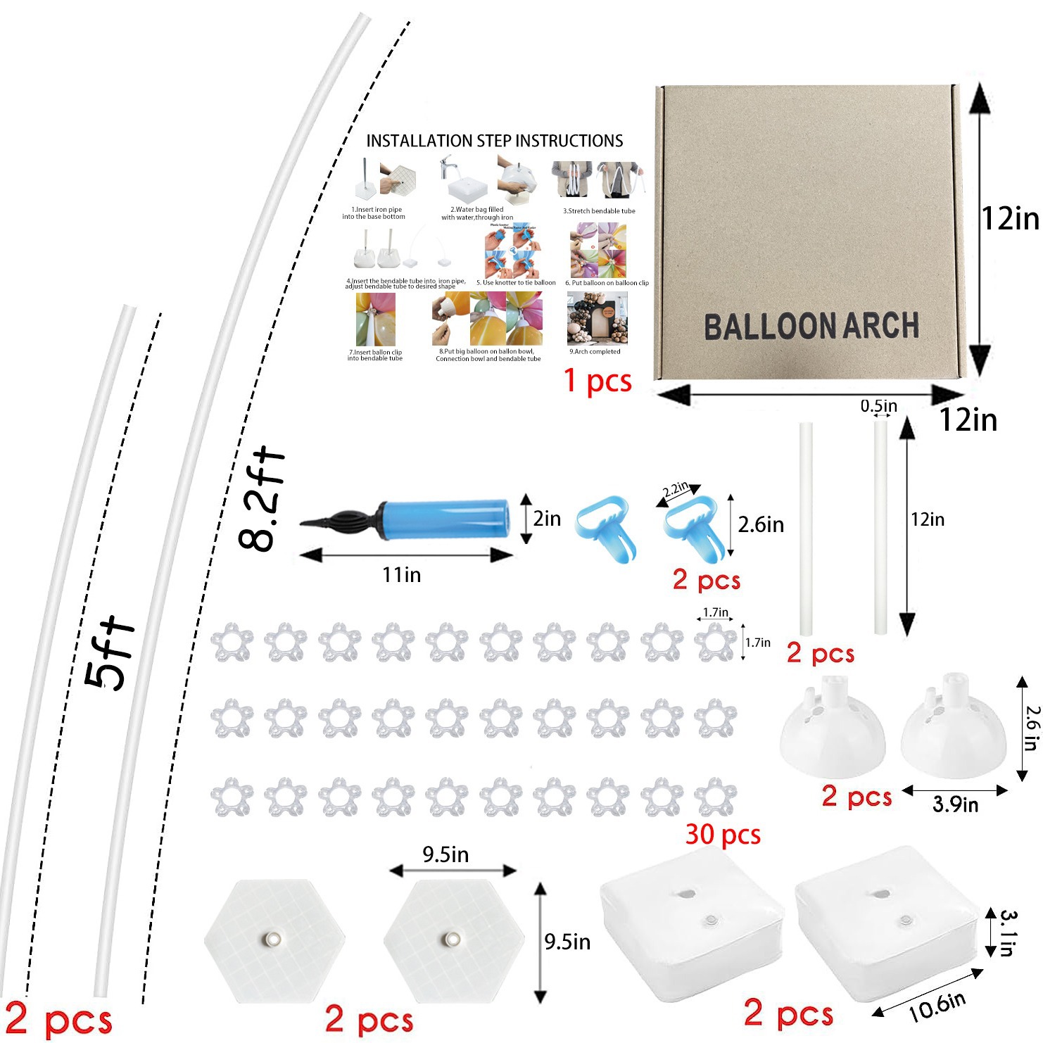 2.5m balloon arch bracket suit free bending modeling balloon column birthday party wedding decoration arch