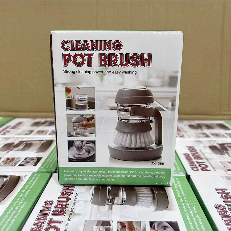 Brush pot brush decontamination cleaning brush kitchen press type oil removal washing pot brush automatic liquid washing brush