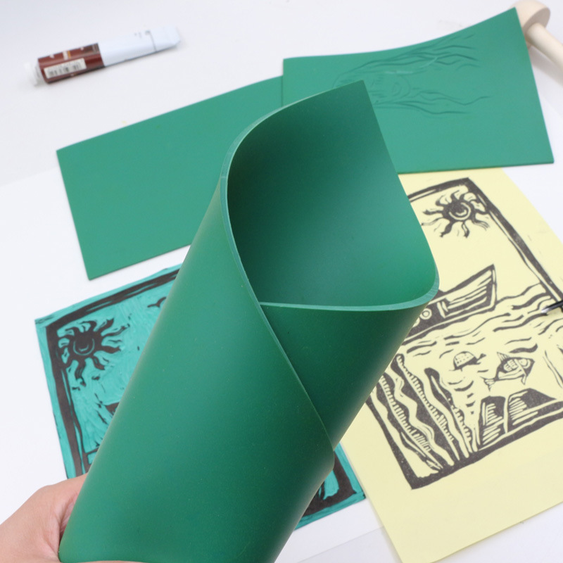 Printmaking Rubber Plate Engraving Printmaking Ink Rubber Plate A3A4A5 Green Printmaking Hemp Rubber Plate Printmaking Tools