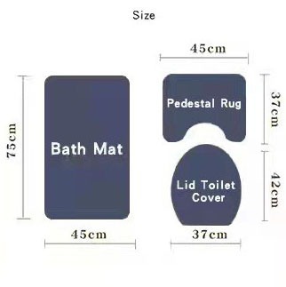 Flannel Crystal Velvet Floor Mat 3D Printed White Carpet Bathroom Three-Piece Set Water-Absorbent Non-Slip Carpet Wholesale Customization