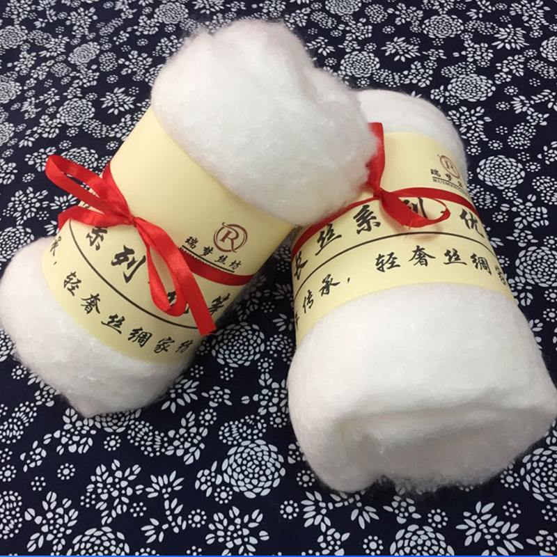 Silk Tire Processing Custom Mulberry Silk Long Mercerized Tire Handmade Silk Quilt Core Raw Material Silk Cotton Wholesale Pure Handmade