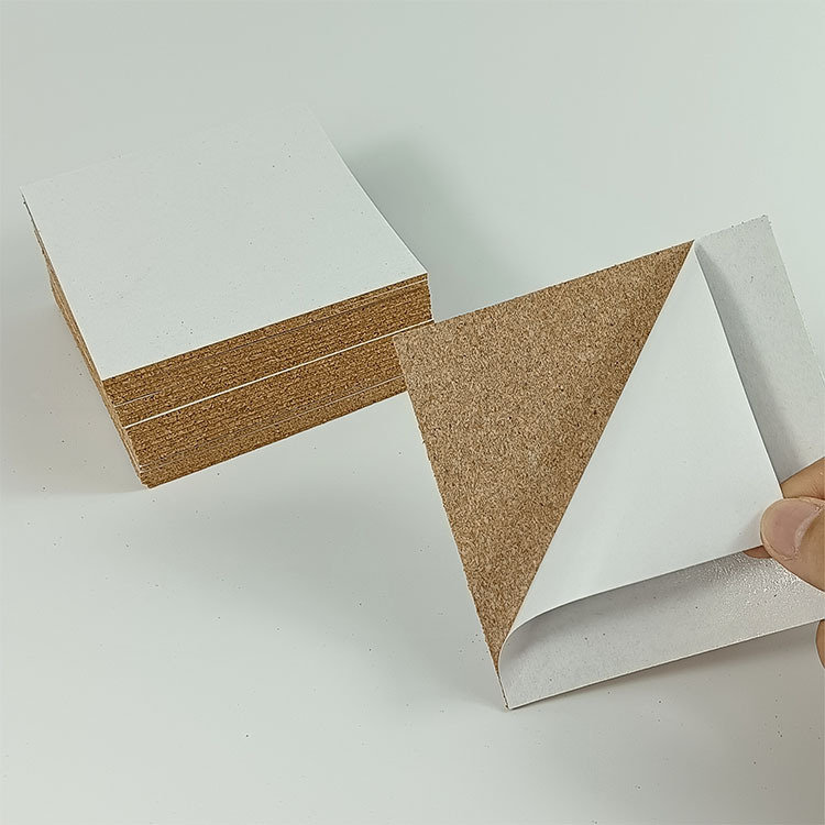 Round and Square Cork Pads in Stock 1mm 2mm Non-Slip Heat-Insulating Cork Pads Self-Adhesive Ceramic Backing Cork Pads