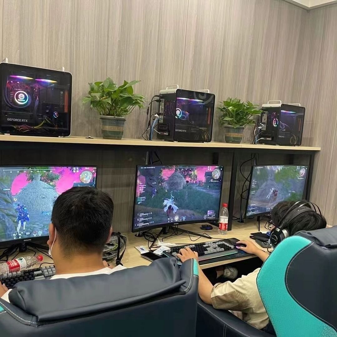 Internet Cafe Tables and Chairs, Upper and Lower Layers, Air-Cooled Chassis Table, E-Sports Hotel Anti-Theft Chassis Table and Chairs, Internet Celebrity Chassis, Integrated Chassis