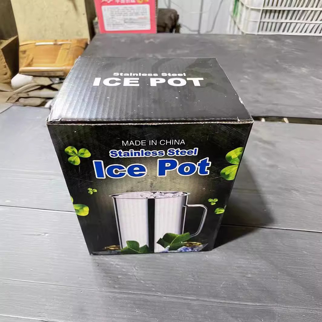 Stainless steel and curling pot drinking and ice cube pot and kettle and soup pot cold kettle can print LOGO