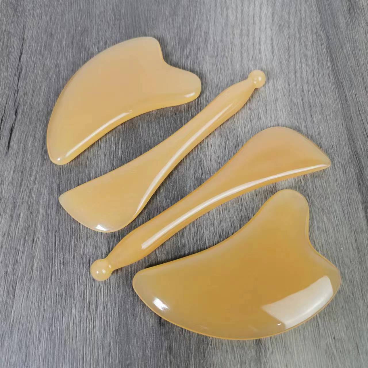 Imitation Horn Scraping Board Triangular Board Facial Meridian Acupoint Stick Eye Area Heart-Shaped Resin Massage Stick