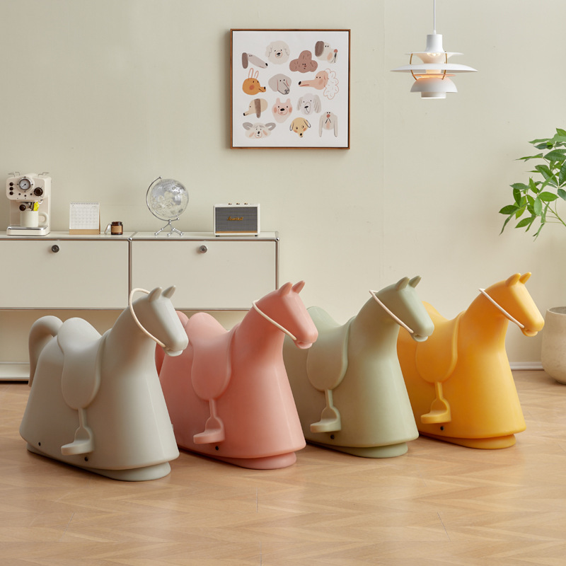Nordic Children's rocking chair creative Net red toy stool cartoon pony chair kindergarten animal-shaped rocking chair