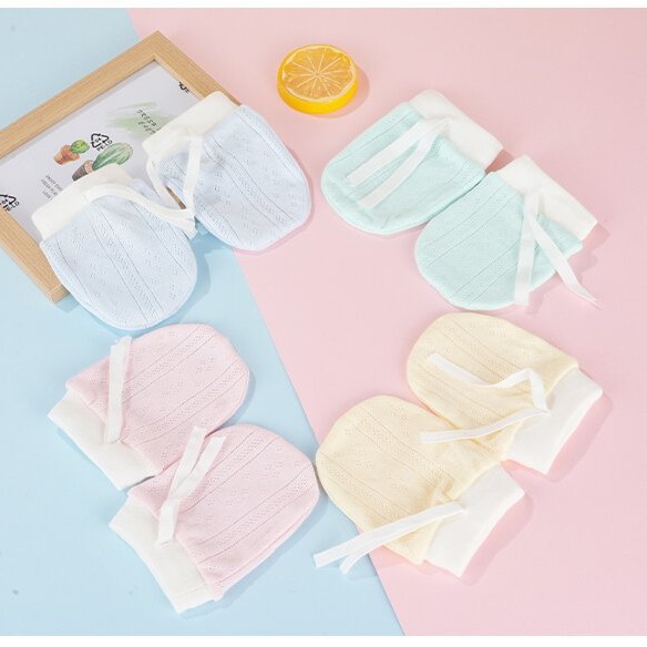 Newborn anti-scratch gloves baby 0-March four season gloves pure cotton baby anti-scratch face spring and autumn thin