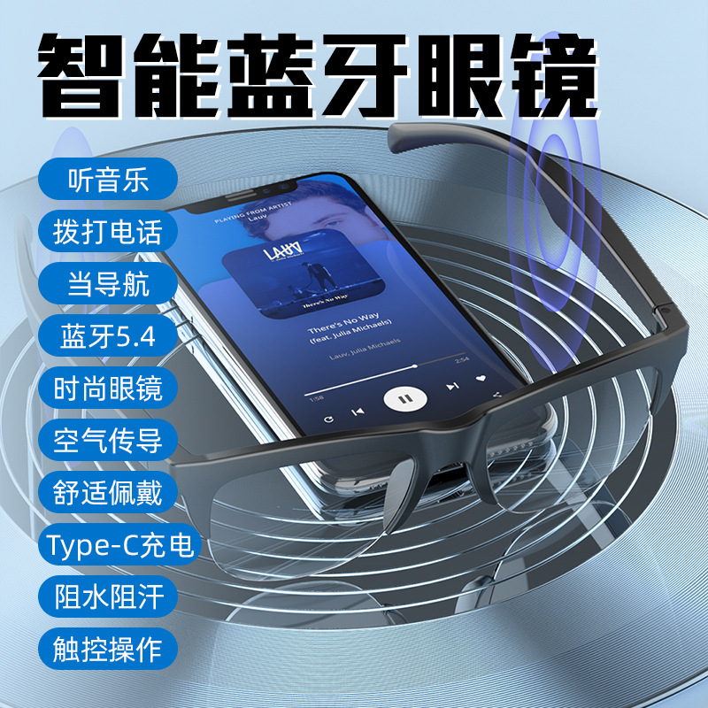 F02 Smart Bluetooth Glasses Listen to Music Call Cycling Polarized Smart Sunglasses Ultra Long Battery Life Smart Glasses