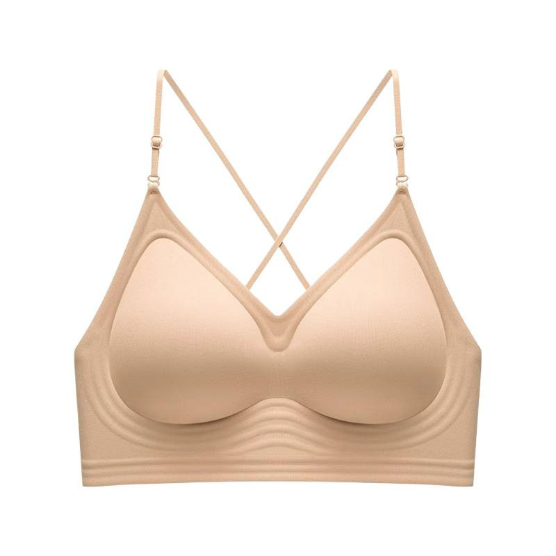 U-Shaped Beautiful Back Bra for Women 2025 Summer Spaghetti Straps Push-Up Large Backless Invisible Seamless Halter Anti-Exposure Bra