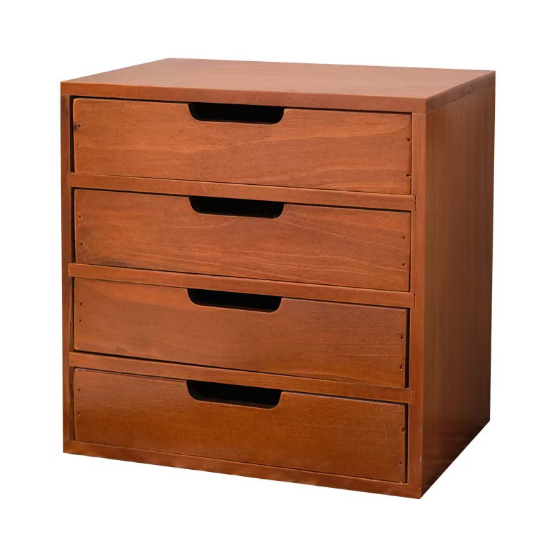Wooden Desktop Drawer-Type Multi-Layer Storage Small Locker Wooden Cosmetics Sundry Box Display Display Shelf
