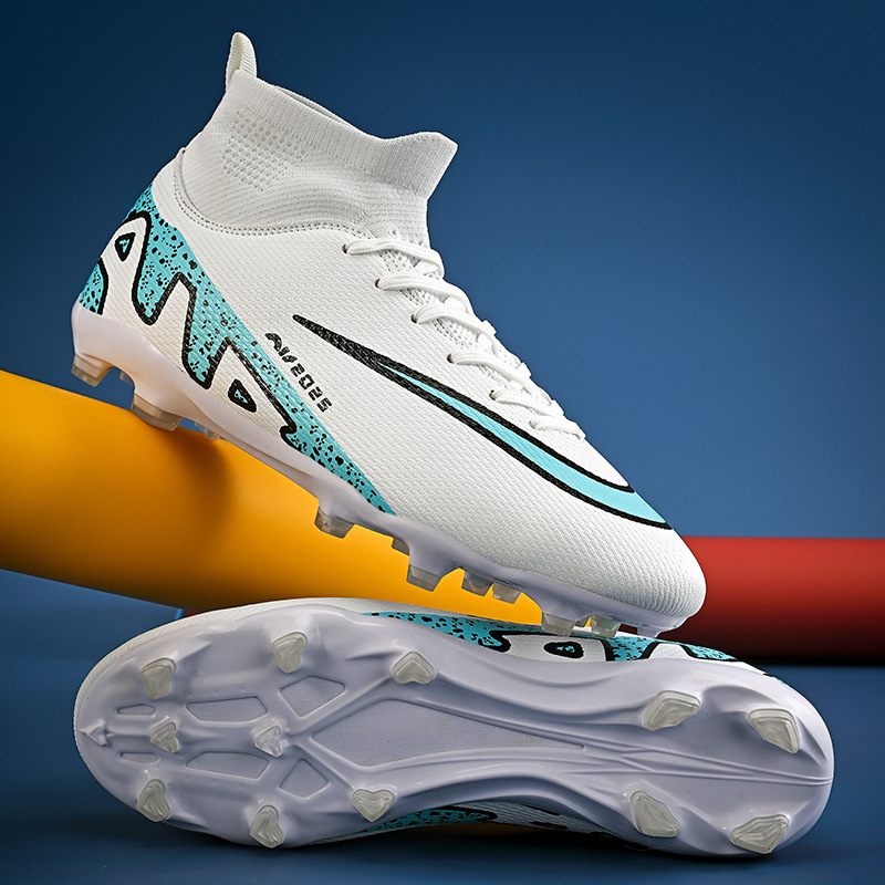 High-Top Soccer Shoes for Men, Cross-Border Artificial Turf, Children's Long Spike Sports Shoes, New Training Spikes for Women, Excellent Price