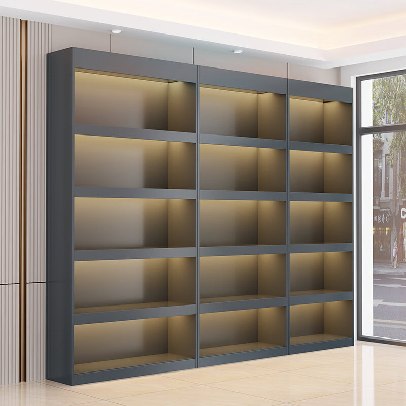 Modern Simple Solid Wood Display Cabinet Tobacco, Wine and Tea Shelves Multi-Layer Storage Rack Cabinet Display Cabinet Commercial Display Cabinet Display Rack