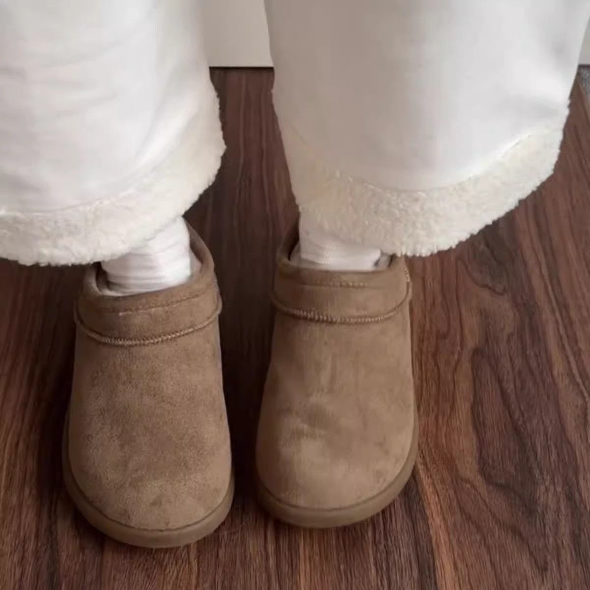 Comfortable and Easy-To-Wear Little Potato Snow Boots with Plush Lining, Warm, Non-Slip Rubber Sole, Birkenstock-Style Shoes, Cotton Shoes, and Non-Slip Short Boots