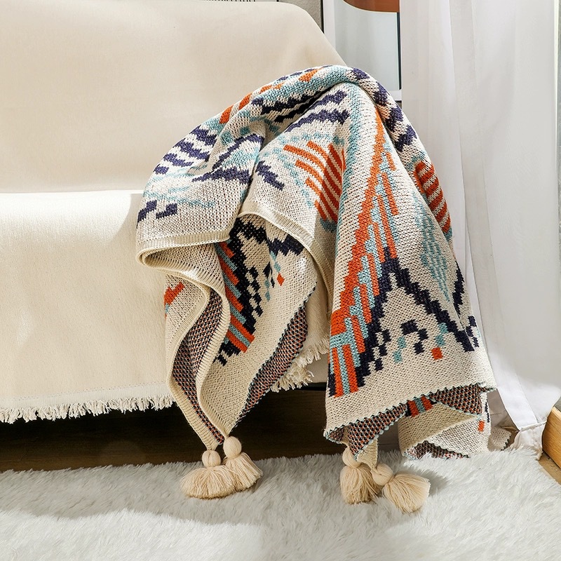 Navajo Daylight Blanket Thickened Knitted Bohemian Office Nap Air-conditioning Blanket Sofa Blanket Baby Blanket