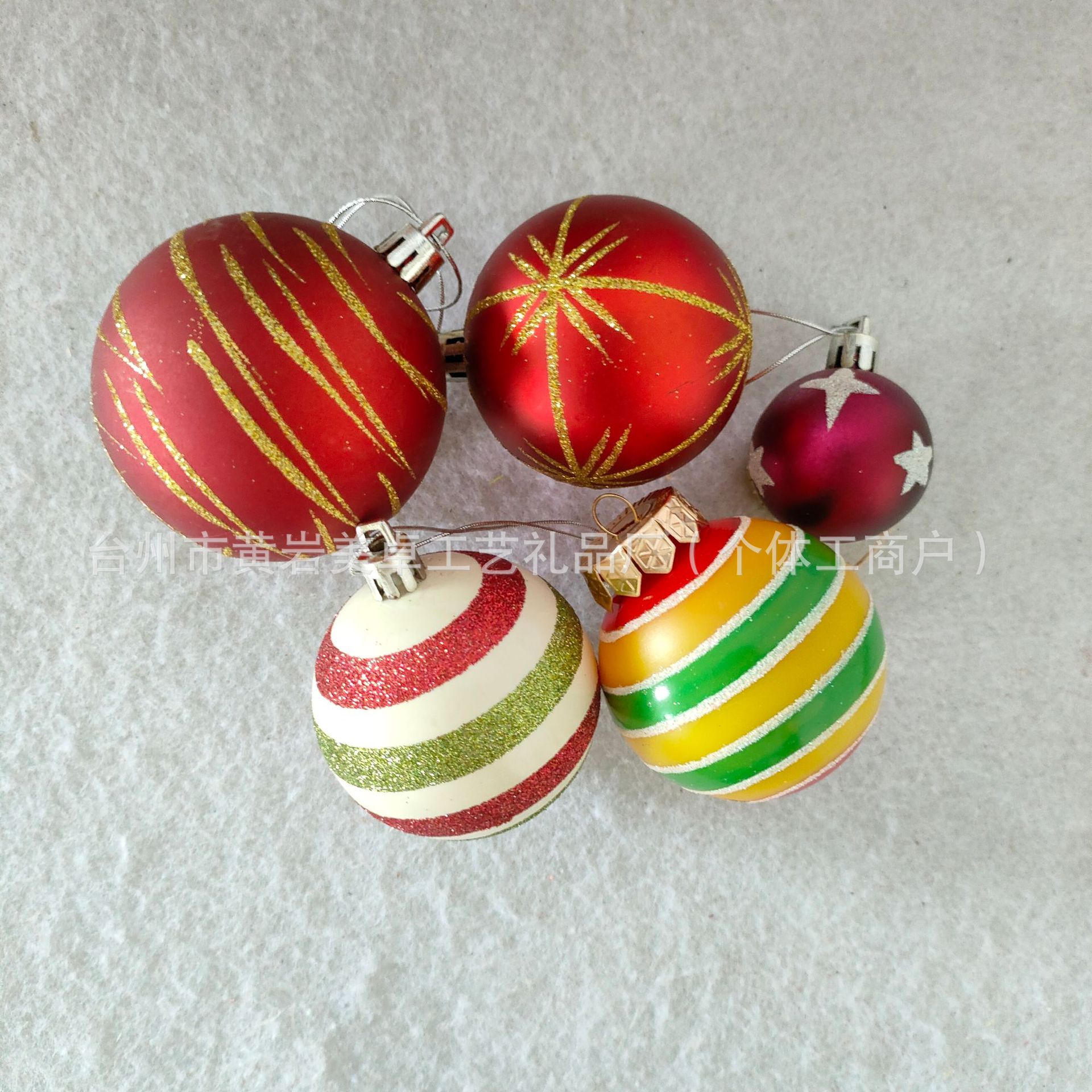 Factory Direct Supply Ps Plastic Electroplated Printing Balls Christmas Decoration Pendants Christmas Tree Atmosphere Ball Set