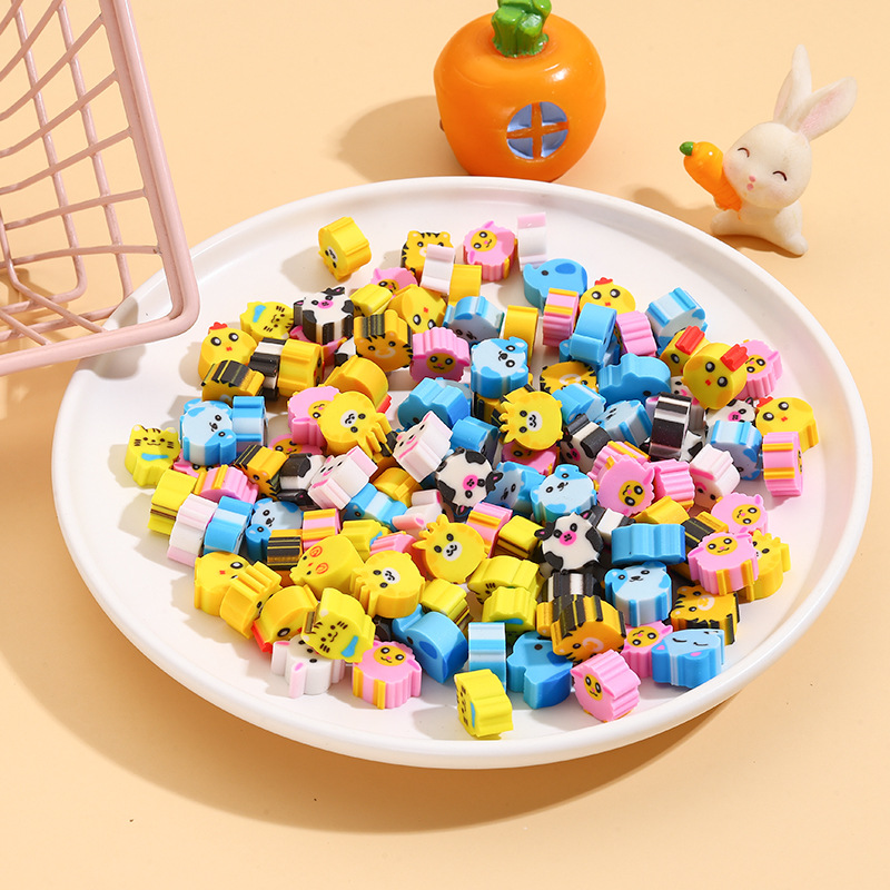 Cartoon Erasers, Space Fruits, Numbers, Elementary School Student Eraser Stamps, Prizes, Various Types, Picture Recognition, Mini, Cute, Cross-Border