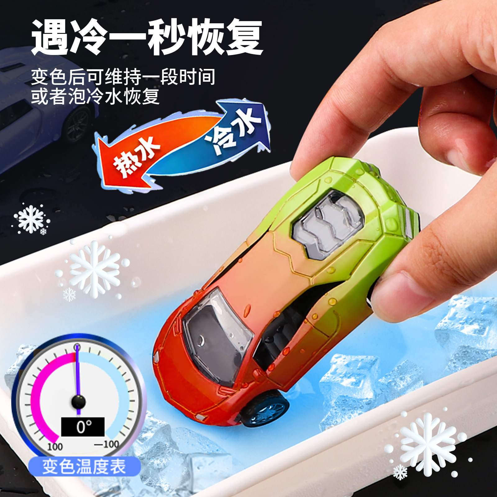 Cross-border children's toys alloy car boy toy temperature color change sliding back force alloy car model suit wholesale