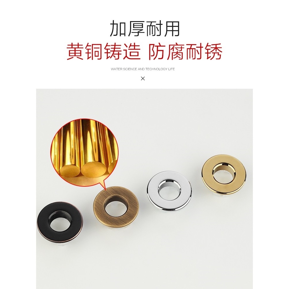 Washbasin Overflow Port Decorative Cover Wash Basin Basin Overflow Hole Plug Pool Basin Basin Water Leakage Plug Accessories