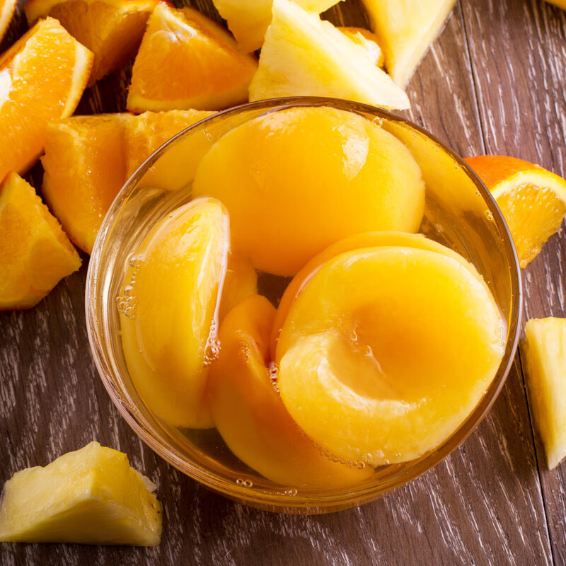 Genuine Yellow Peach Canned Fruit, Ready-To-Eat Fresh 880g*1 Bottle, Homemade Ice Point Fruit Salad Canned