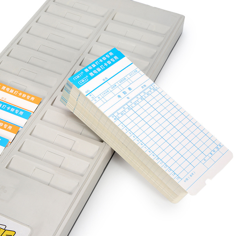 Huajie Manufacturer Wholesale Thickeneded 24-Bit 50-Bit Plastic Attendance Card Holder Employee Card Box Punch Card Holder Office Supplies