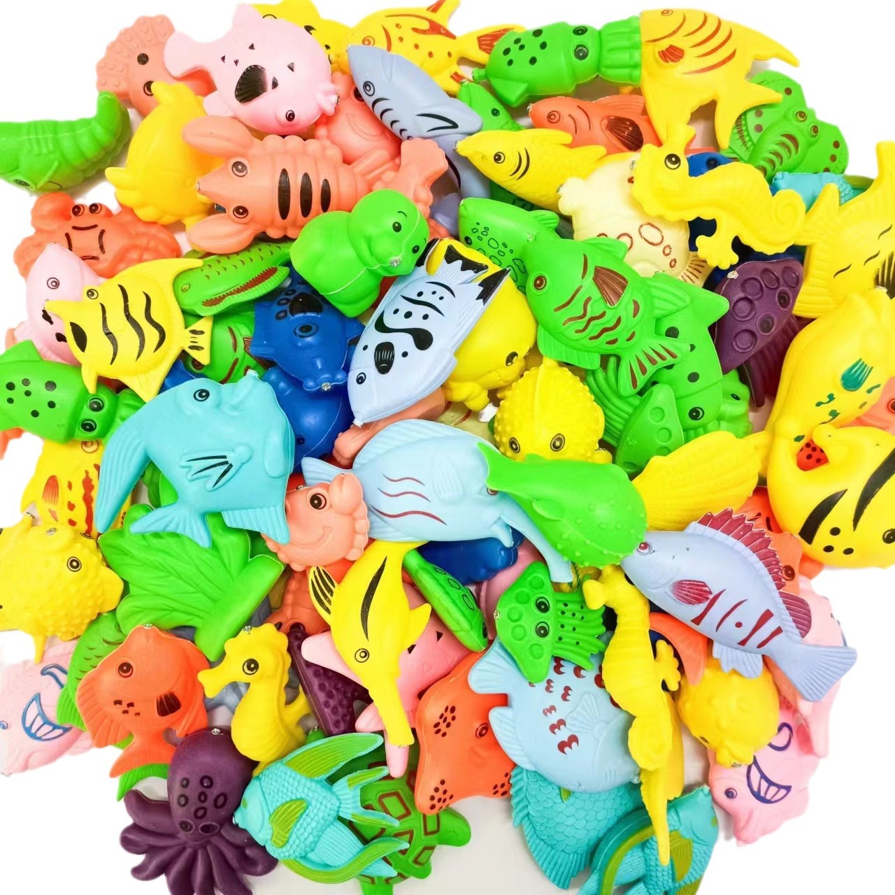 Children's Fishing Toys Park Square Amusement Park Street Stall Magnetic Fishing Fake Fish Bulk Fishing Rod Net Fishing Wholesale