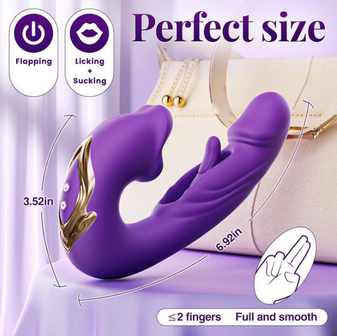 Cross-Border New Female 7-Frequency Sucking Trigger G-Spot Masturbation Device Three-In-One Mouth Slapping Tongue Licking Vibrator Wholesale
