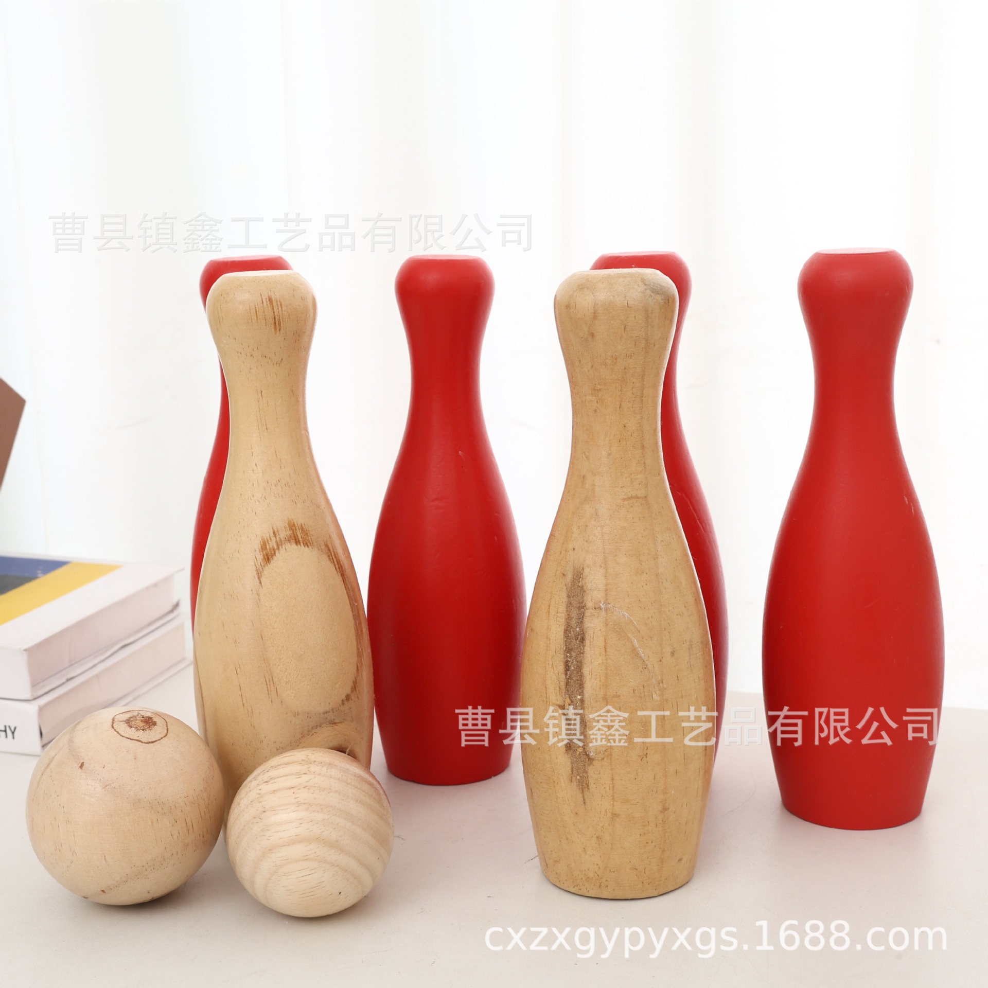 Cross-Border Wooden Children's Bowling Toys Indoor Parent-Child Interactive Bowling Wooden Outdoor Sports Toys