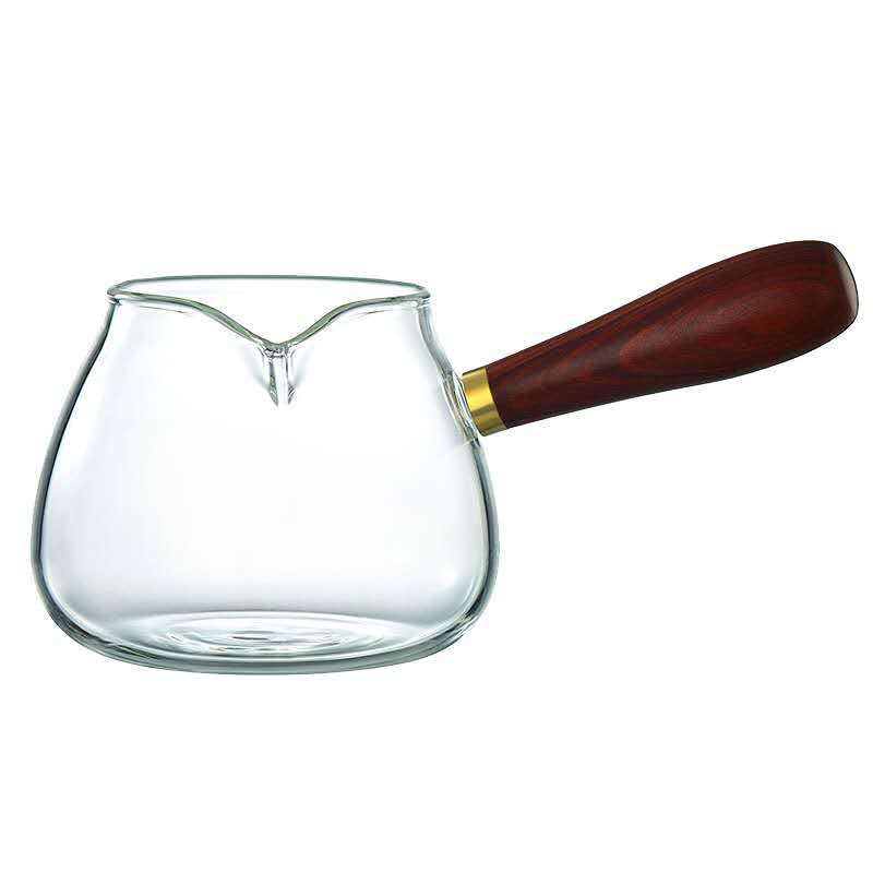 High Borosilicate Transparent Glass Wooden Handle for Household Hospitality Special Pointed Mouth Tea Tea Tea Cup Tea Sea Split Tea Set