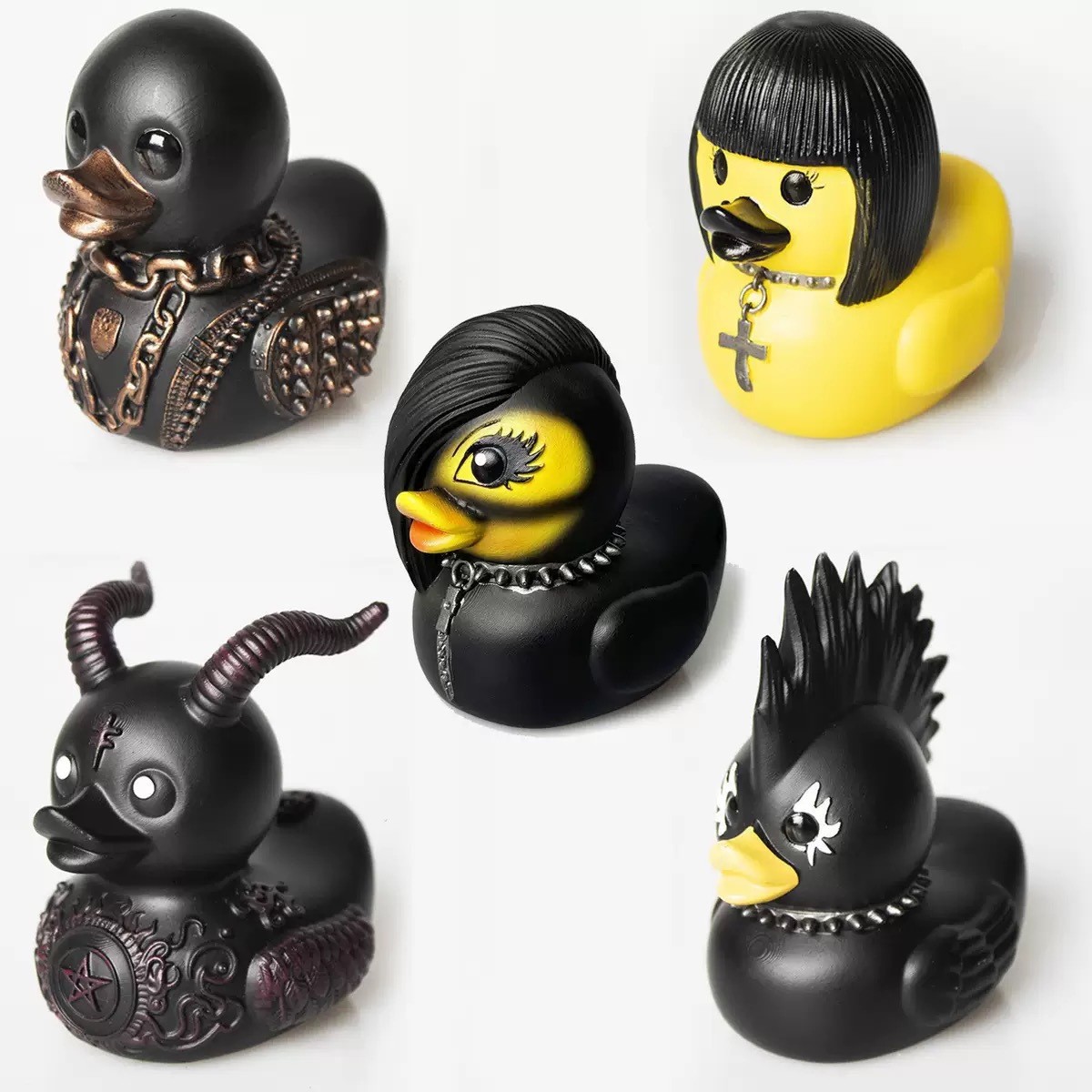 Cross-Border Creative Gothic Satanic Duck Punk Duck Mechanical Death Rock Duck Mrs. Valentina Funny Duck Gift