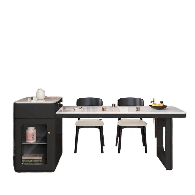 Multifunctional All-In-One Fully Foldable Small Island Dining Table Modern Minimalist Design Solid Wood Dining Table and Chairs Small Island Table