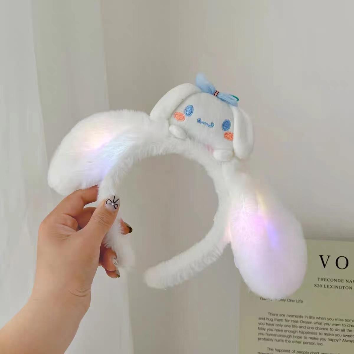 New Plush Flashing Light Lina Bell Headband Cartoon Hair Accessories Sweet Children Cute Amusement Park Photo Props