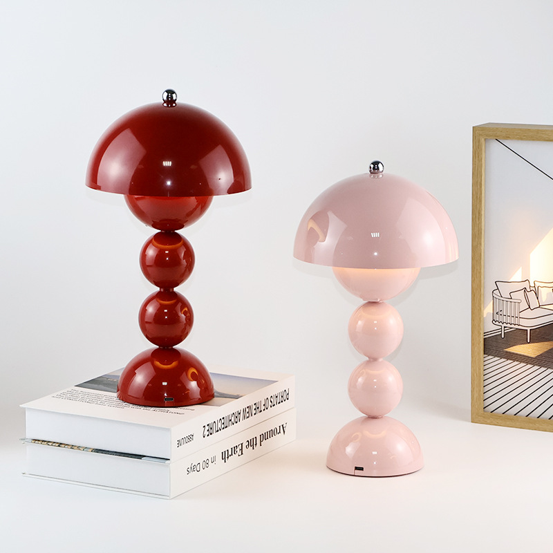 Danish Mushroom Bud Table Lamp Bedroom Desk Retro Ins Style Atmosphere Night Light Girl Gift Bedside Lamp Led Lamp