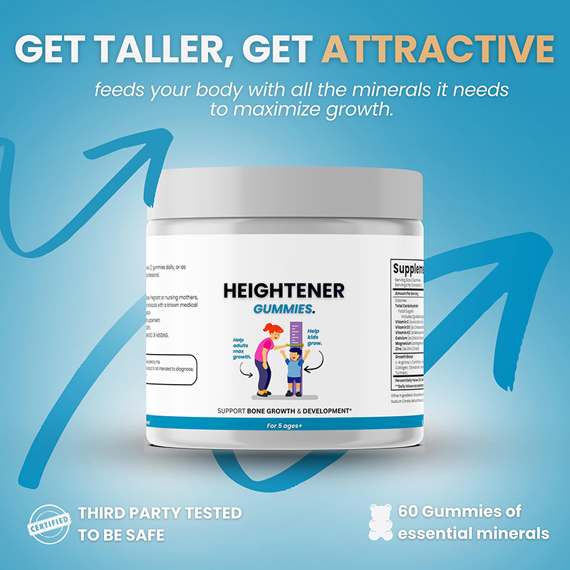 In-Stock Cross-Border Trade Hot-Selling Height-Increasing Gummies Heightener Gummise 60 Pieces