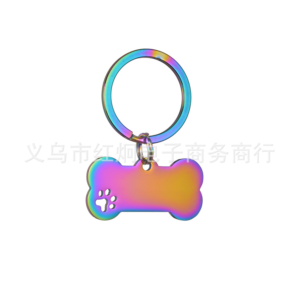 Factory Direct Supply Stainless Steel Cut Out Paw Bone Blank Laser Engraving Titanium Steel DIY Pet Tag Dog Tag Cat Tag