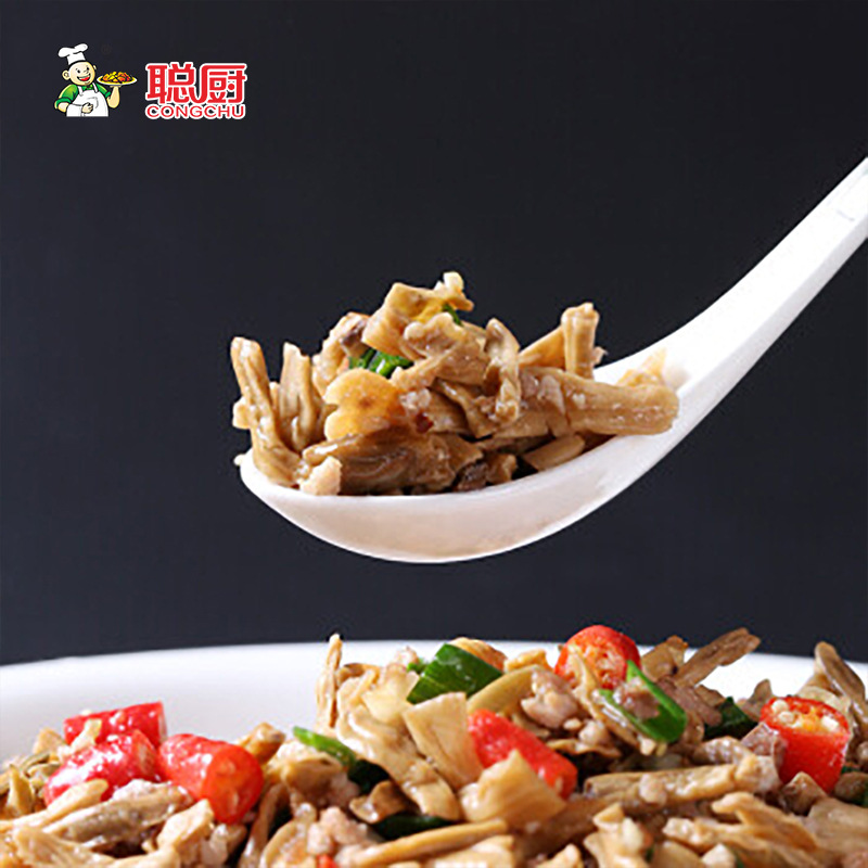 Congchu Laotan Shuangbu 200g Hunan Specialty Side Dish Honghu Pickled Pepper Lotus Root Strips and Lotus Root Tips Semi-Finished Ingredients Hunan Flavor