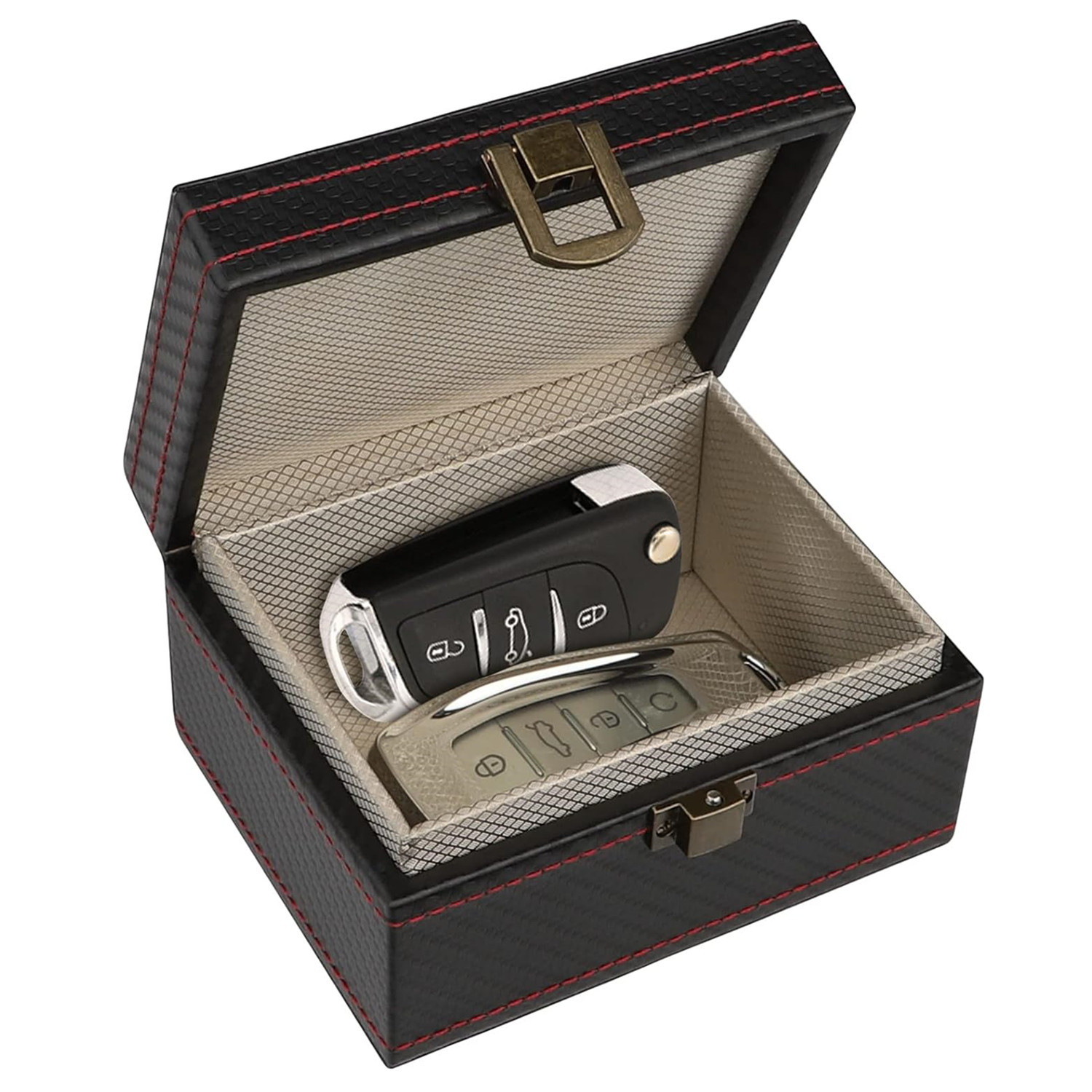 в наличии маленький размер углеродного волокна иностранной торговли взрывозащищенный чехол для ключей автомобиля с защитой от сигналов RFID и радиации мобильного телефона