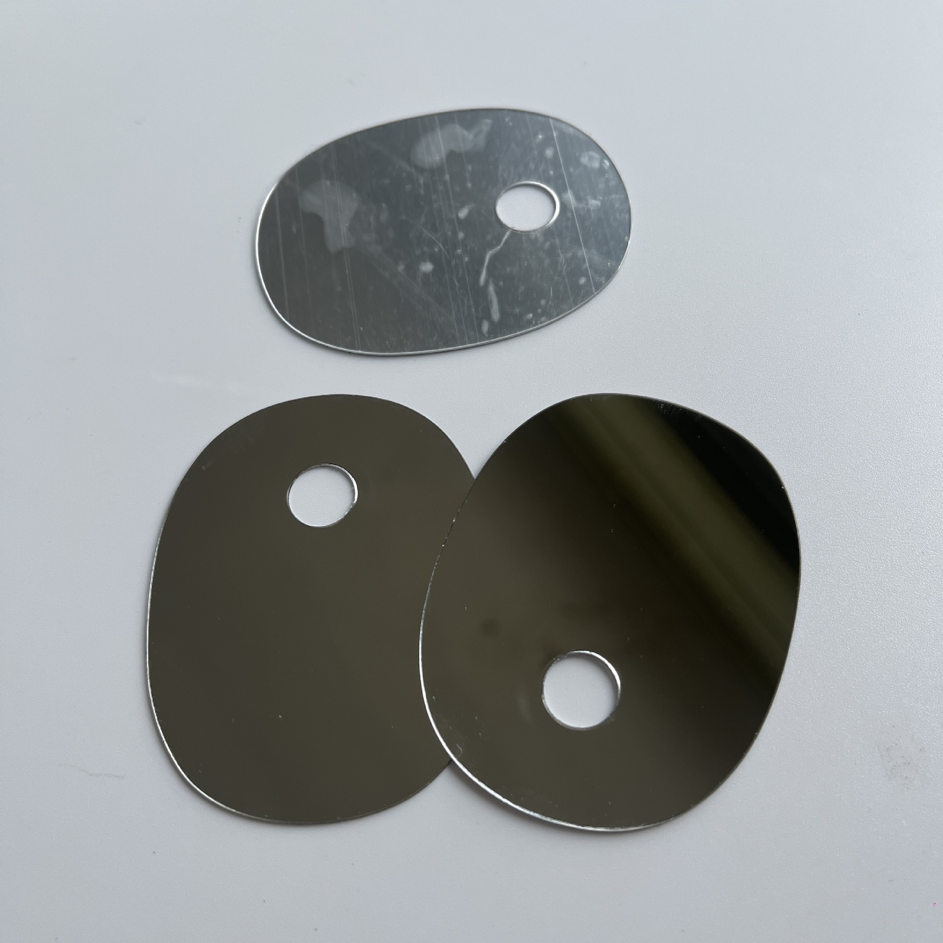 Customized Pc Lens Semi-Transparent Double-Sided Mirror Adhesive Toy Plastic Mirror Special-Shaped Cosmetic Box Hd Mirror Petg Reflector