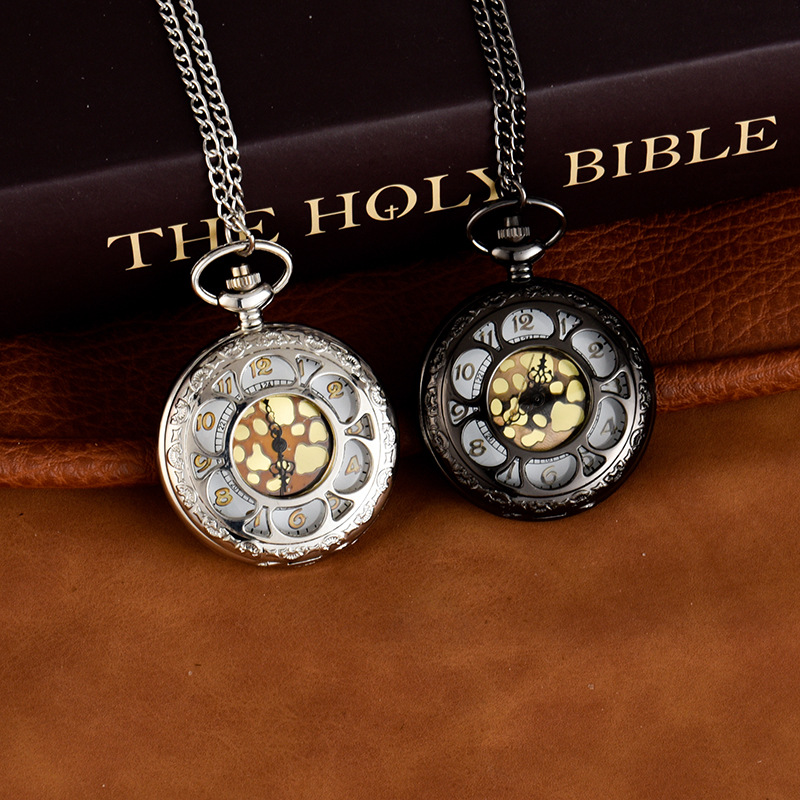 Hollow petals pocket watch a variety of styles pocket watch large alloy quartz watch flip watch a generation of hair