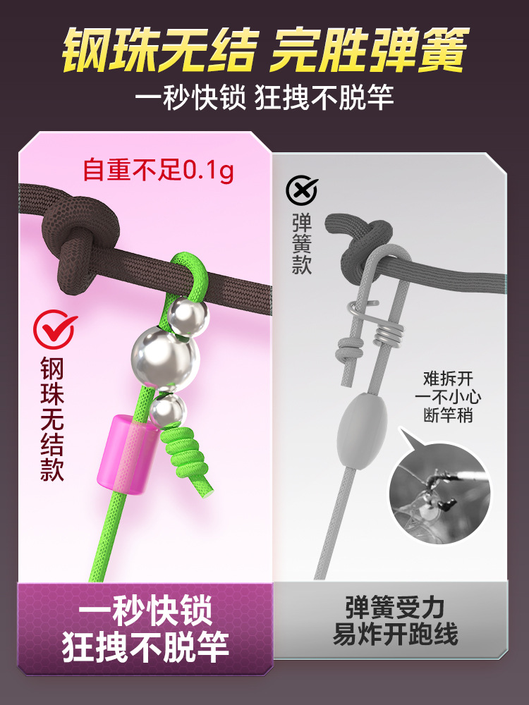 Small Impatiens knotless line group main line upgrade steel ball fast lock main line group finished fishing line full set of imported tied fishing line