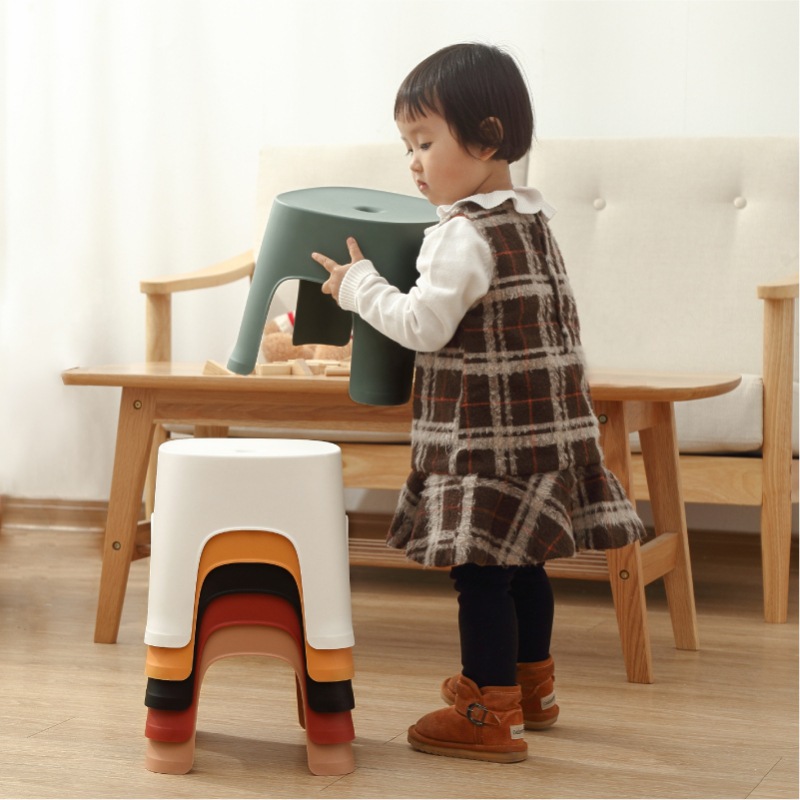 [Heart] Adult Low Stool Shoe Changing Small Bench Household Plastic Children's Bathroom Bath Small Stool Toilet Pad Feet