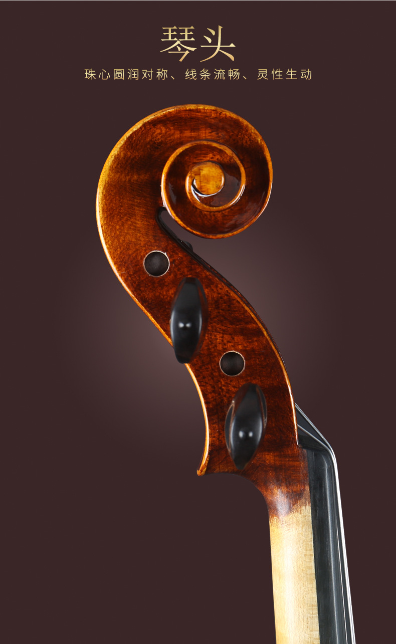 Savani V105 Professional Handmade Violin for Kidsren, Adults, Beginners, Grade Examination Performance, Solid Wood Imported European Material