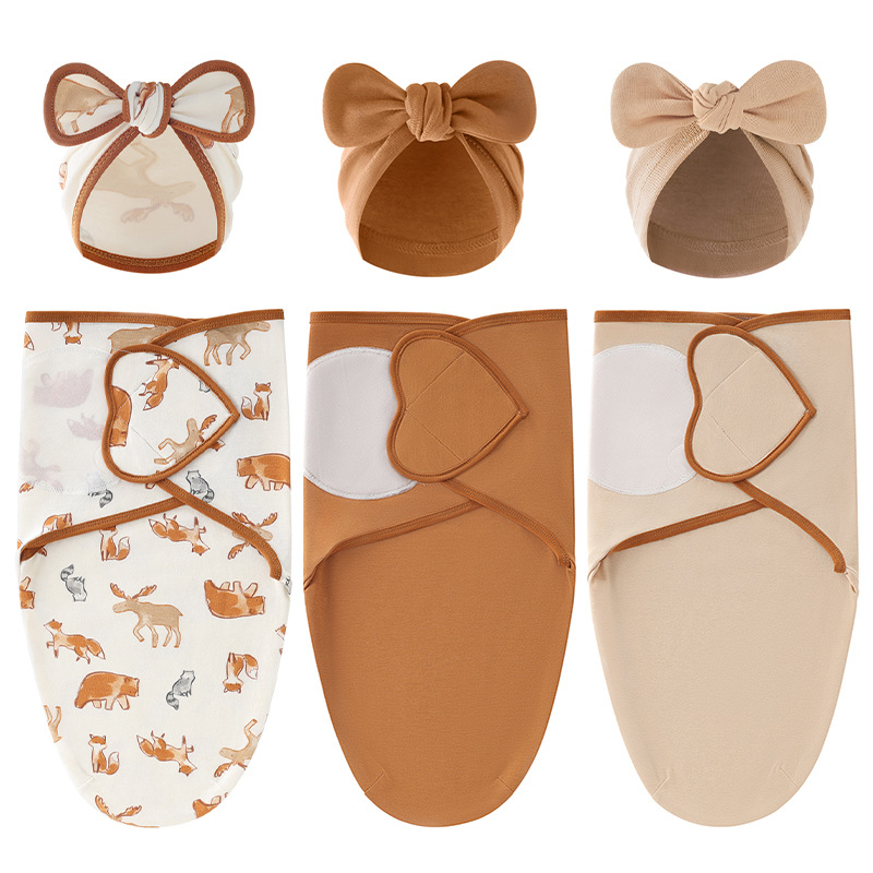 Foreign Trade Europe and the United States Cross-border E-commerce Newborn Baby Baby Baby Baby Baby Baby Spring Silkworm Sleeping Bag Bow Indian Hat