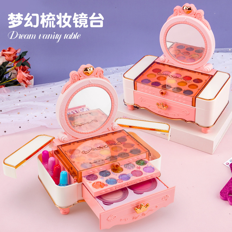 Lo0 Children's Cosmetics Toy Set Girls' Birthday Gift Little Kids Princess Makeup Box