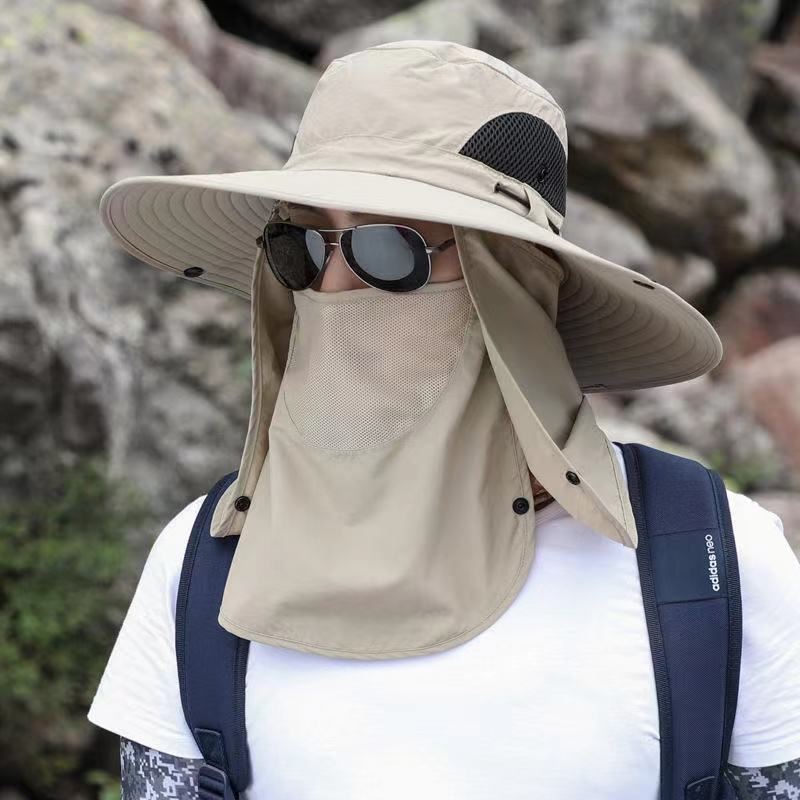 Fishing Cap Men's Outdoor Sunshade Cap Anti-Sunshade Cap Foldable Cool Cap UV Protection Fisherman Cap Breathable Sun Hat Men