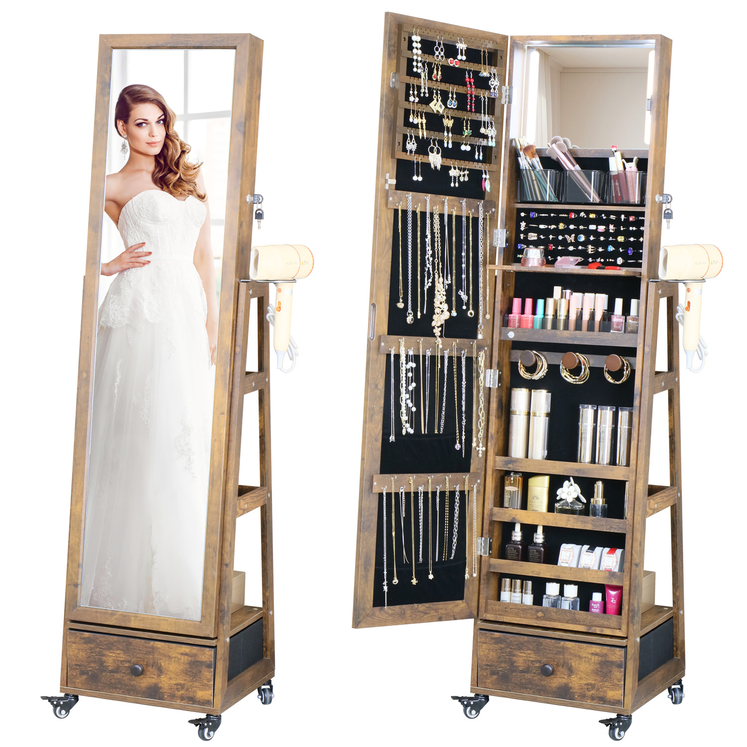 Оптовое зеркало во весь рост, напольное зеркало в стиле Ins, зеркало для хранения ювелирных изделий