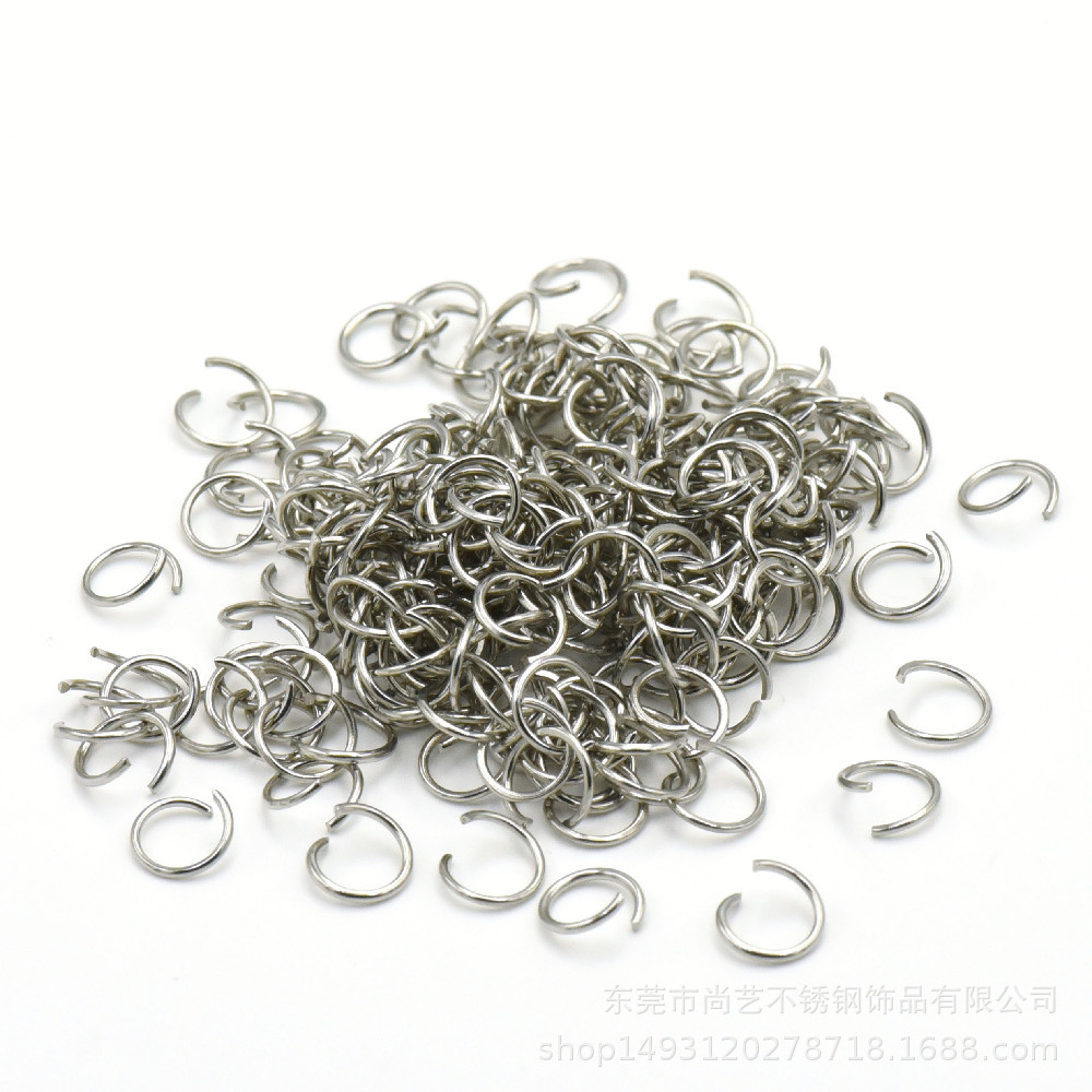 Stainless Steel Open Ring Non-Fading Necklace Bracelet Connecting Ring Single Ring Handmade DIY Jewelry Accessories Ring Connecting Ring