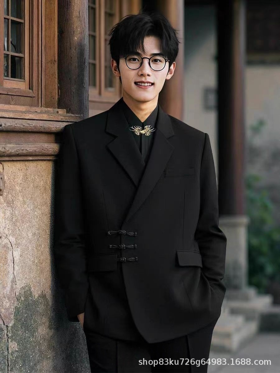 Jinfu Garment Factory Chinese-Style Button-Down Suit Men's Suit Engagement Groom Wedding Suit Chinese-Style中山 Suit