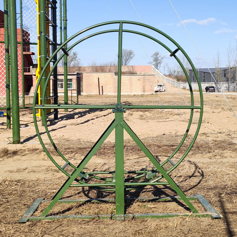 Anti-Vertigo Training Wheel, Outdoor Military Training Equipment Double Roller, 2-Person Physical Training Wheel, Psychological Training