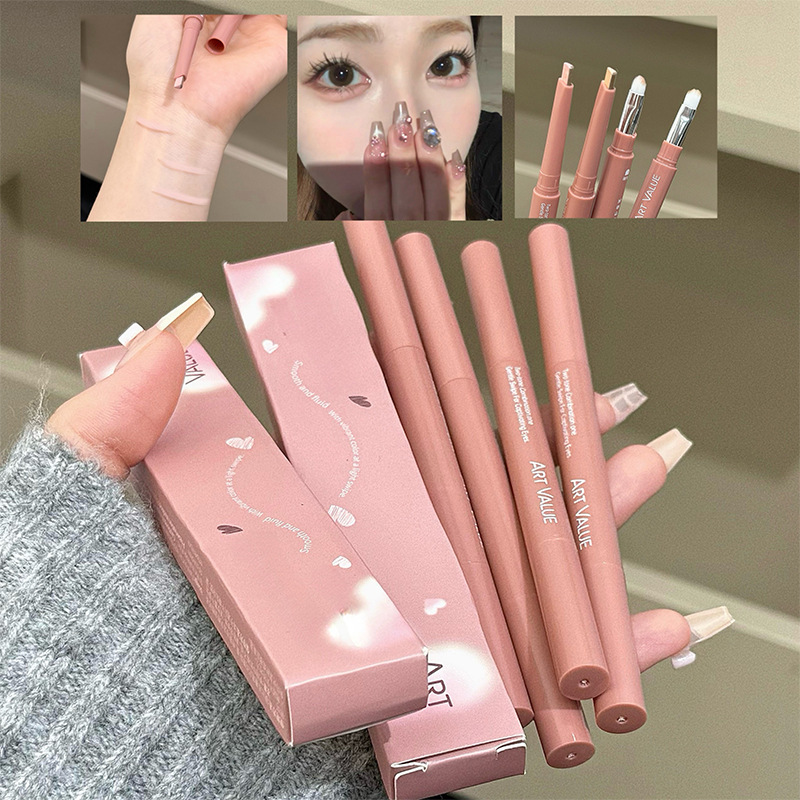 Art Value Heartbeat Two-Tone Aegyo-Sal Pen Delicate Line Shadow Highlighting Two-In-One Aegyo-Sal Pen for Students Cross-Border